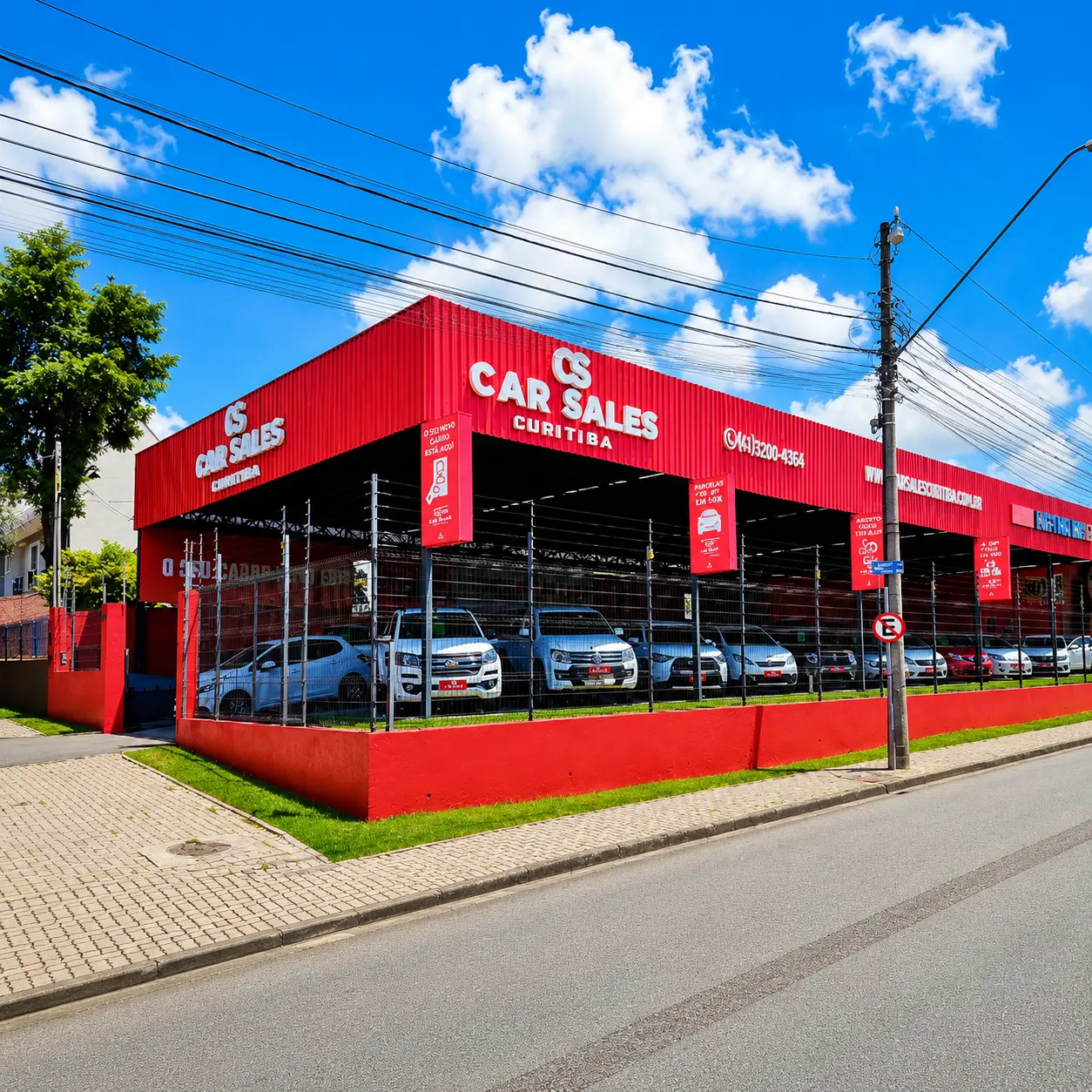 Vista lateral da loja Car Sales Curitiba